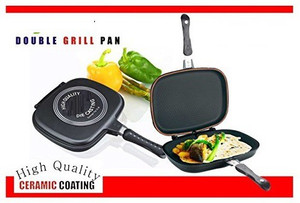 Wonder World ™ Grill Double Sided Frying Flipping Griddle Die-Cast Pan 36 cm diameter