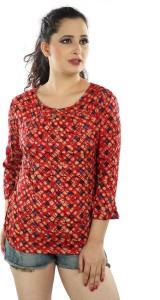 Mosho Casual 3/4th Sleeve Printed Women Multicolor Top