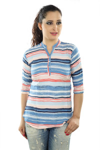 Mosho Casual 3/4th Sleeve Printed Women Multicolor Top