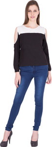 Khhalisi Casual Full Sleeve Solid Women Black Top