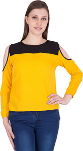 Khhalisi Casual Full Sleeve Solid Women Yellow Top