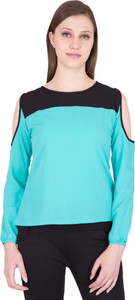 Khhalisi Casual Full Sleeve Solid Women Green Top