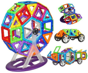 Montez 71 PCS Mag Magical Magnetic Building Blocks 3D Magic Play Stacking Set DIY for Brain Development