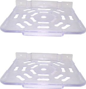 RoyaL Indian Craft Set of 2 Super Look Acrylic Multipurpose Set Top Box / Speaker Iron Wall Shelf