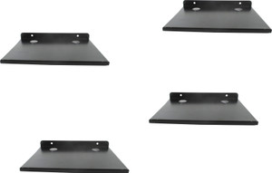 DECZO Set of 4 Stylish Metal Made Multipurpose Set Top Box / Speaker Iron Wall Shelf