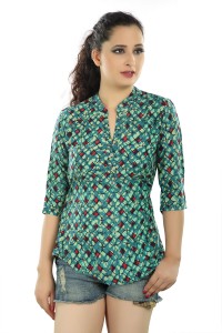 Mosho Casual 3/4th Sleeve Printed Women Multicolor Top