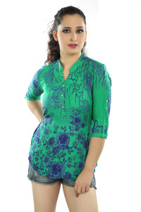 Mosho Casual 3/4th Sleeve Floral Print Women Multicolor Top