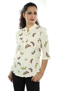 Mosho Casual 3/4th Sleeve Animal Print Women Multicolor Top