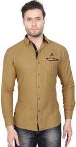 Club Martin Men Solid Casual Brown Shirt