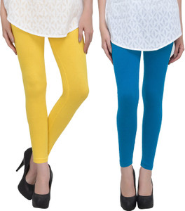 Livener Women Yellow, Light Blue Leggings