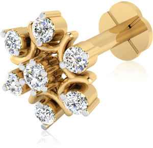 IskiUski The Oleander Diamond Nose Screw 18kt Swarovski Crystal Yellow Gold Stud