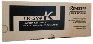 Kyocera TK-594 Black Toner Cartridge For Use FSC2026MFP, FSC2126MFP, FSC2526MFP, FSC2626MFP, FSC5250DN Single Color Toner