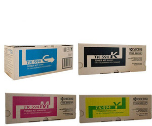 Kyocera TK-594 SET Black Cyan Yellow Magenta Toner Cartridge For Use FSC2026MFP, FSC2126MFP, FSC2526MFP, FSC2626MFP, FSC5250DN Multi Color Toner