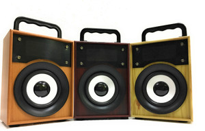 Noizzy Box Galaxy-S WoodenSpeaker with Mp3/Bluetooth/TF Card/DSP Radio/USB (Assorted) Portable Bluetooth Mobile/Tablet Speaker