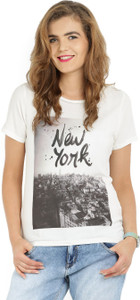 Van Heusen Casual Half Sleeve Printed Women White Top