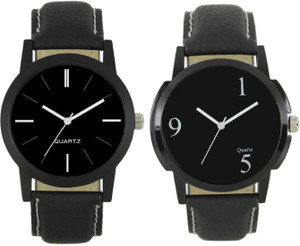 Rage Enterprise New Fashion 005-006 Fast Selling 2 Combo Branded Leather Analog Watch - For Boys and Men Analog Watch - For Boys