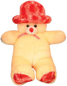 s.s.mart 3 Feet Cream Teddy Bear with Red Cap - 90 cm