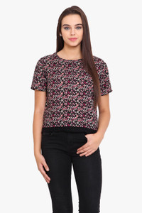 ANAPHORA Casual Short Sleeve Floral Print Women Multicolor Top