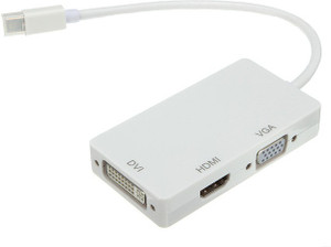 ReTrack 1080P 3 in 1 Thunderbolt Mini DisplayPort DP MALE TO VGA DVI HDMI-FEMALE HDMI Adapter