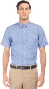Arrow Men Solid Casual Blue Shirt