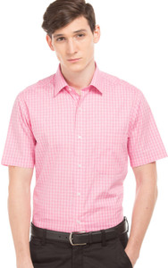 Arrow Men Checkered Casual Pink Shirt