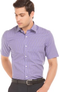 Arrow Men Checkered Casual Purple Shirt