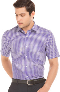 Arrow Men Checkered Casual Purple Shirt