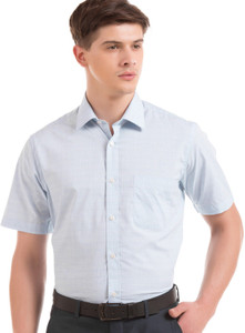 Arrow Men Checkered Casual Light Blue Shirt