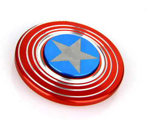 ACUTAS Captain America Shield Metal Hand Fidget Spinner Stress Reducer Anti Anxiety for Children / Adults Fidget (1 Pieces)Red