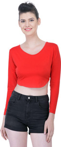 N-Gal Casual Full Sleeve Solid Women Red Top