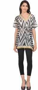 Selfi Wear Casual Half Sleeve Printed Women Multicolor Top