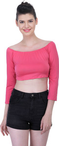 N-Gal Casual 3/4th Sleeve Solid Women Blue Top