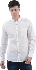 Flying Machine Men Solid Casual White Shirt