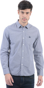 Flying Machine Men Checkered Casual Blue Shirt