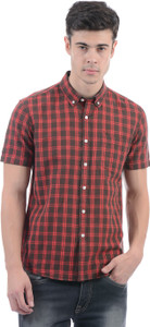Flying Machine Men Checkered Casual Red Shirt