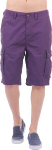 Nautica Solid Men Purple Basic Shorts