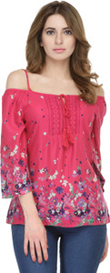 fw collection Casual 3/4th Sleeve Printed Women Pink Top
