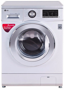 LG 8 kg Fully Automatic Front Load with In-built Heater Silver(FH4G6TDNL42)