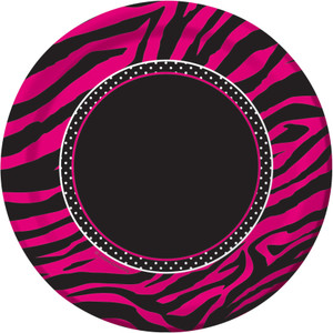 Funcart Pink Zebra 7 inch Plates Small Plates