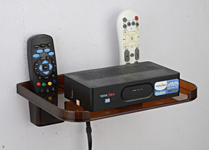 NAOE SET TOP BOX & REMOTE HOLDER Plastic Wall Shelf