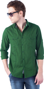 Rodid Men's Solid Casual Green Shirt