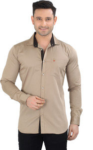 Meraki Men Solid Casual Grey Shirt
