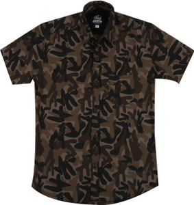 Elepants Boy's Military Camouflage Casual Multicolor Shirt