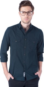 Rodid Men's Solid Casual Dark Blue Shirt