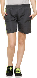 Rzlecort Striped Women's Black, Green Sports Shorts