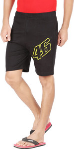 hotfits Graphic Print Men Black Basic Shorts