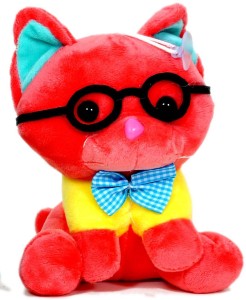 Skylofts 20cm Cute Stylish Cat Stuff Soft Toy with Specs  - 20 cm