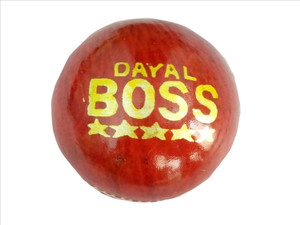Dayal Boss Red Leather Ball -( pack of 6 ) Cricket Ball - Size: 3.3/4 ounces