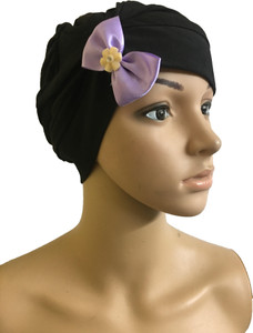 GIRIJA Solid PURPLE CHEMO ELASTIC HEADBANDS CANCER SLEEP CAPS Cap