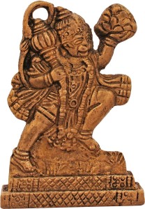 art n hub lord hanuman idol pooja mandir home decor god statue gift item decorative showpiece  -  6 cm(brass, gold)